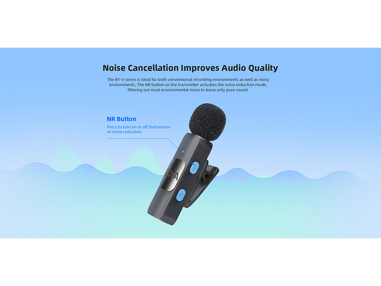 Boya BY-V10 Micrófono Inalámbrico Ultra Compacto y Portable 2.4GHz Conector USB-C 4