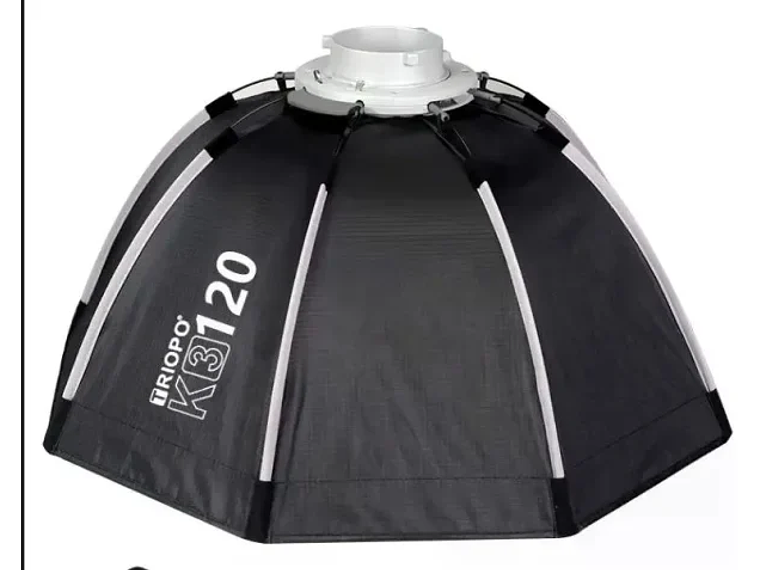 Triopo K3-120+TR-07C Softbox Octogonal Universal 120 Cm Montura Bowens y Speedlight 1
