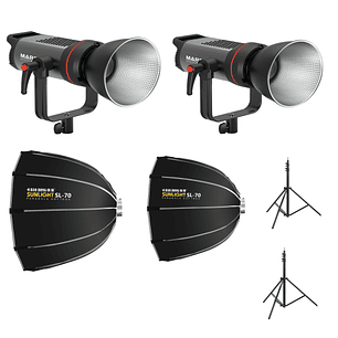 Triopo Kit 2 Luces 150W Mars M150Bi Con Cajas de Luz y Trípodes