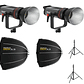 Triopo Kit 2 Luces 150W Mars M150Bi Con Cajas de Luz y Trípodes - Miniatura 1
