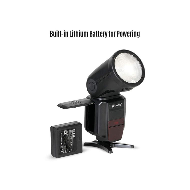 Triopo R1 Flash Cabeza Redonda, TTL, 2.4G Compatible Con Canon y Nikon 2