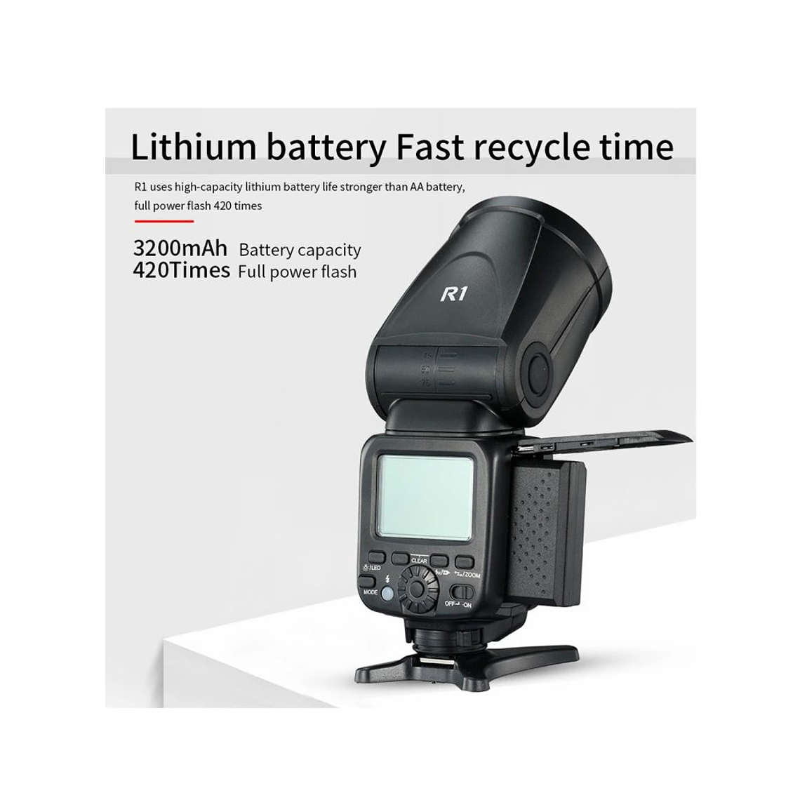 Triopo R1 Flash Cabeza Redonda, TTL, 2.4G Compatible Con Canon y Nikon 5