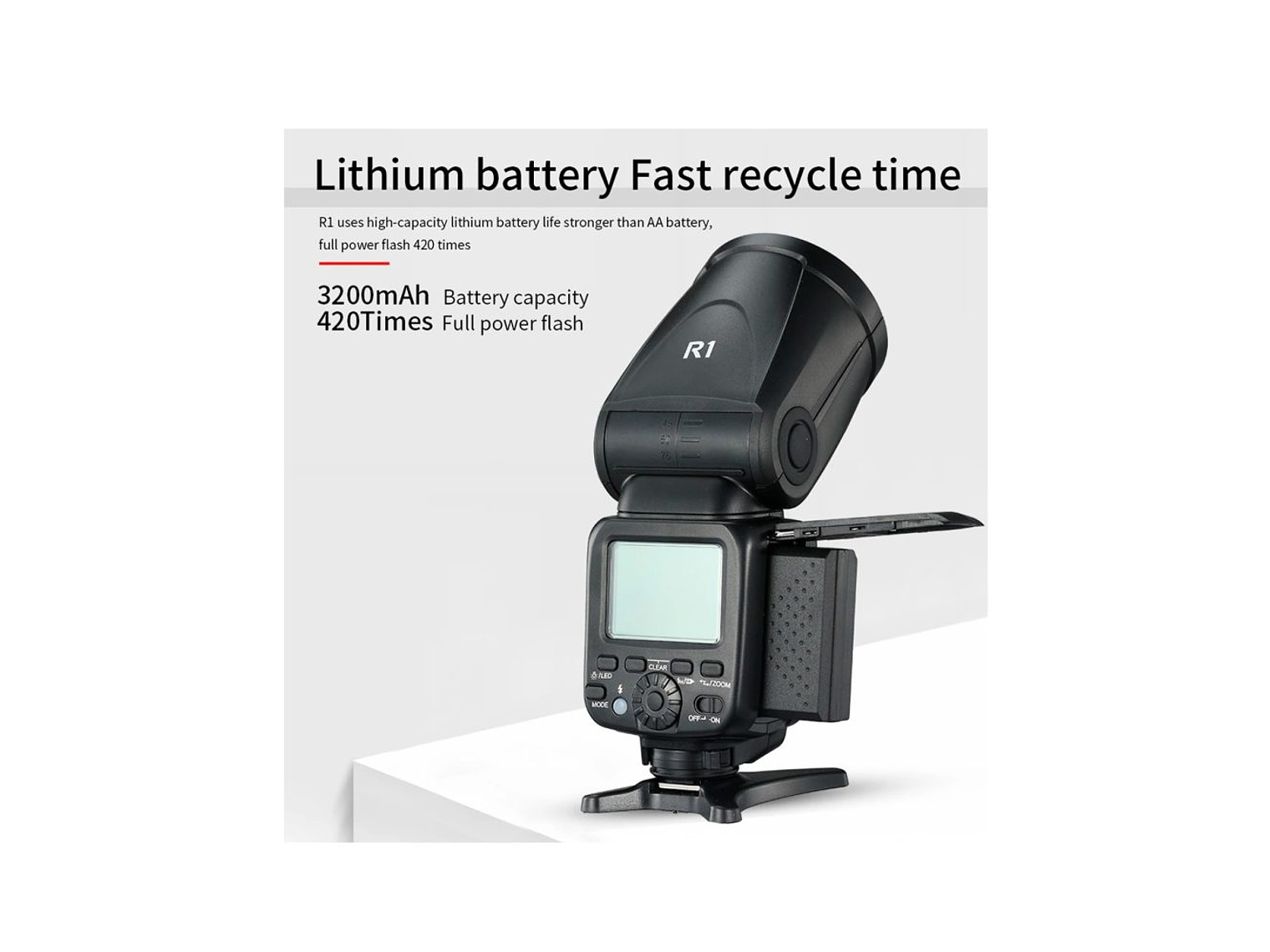 Triopo R1 Flash Cabeza Redonda, TTL, 2.4G Compatible Con Canon y Nikon 5