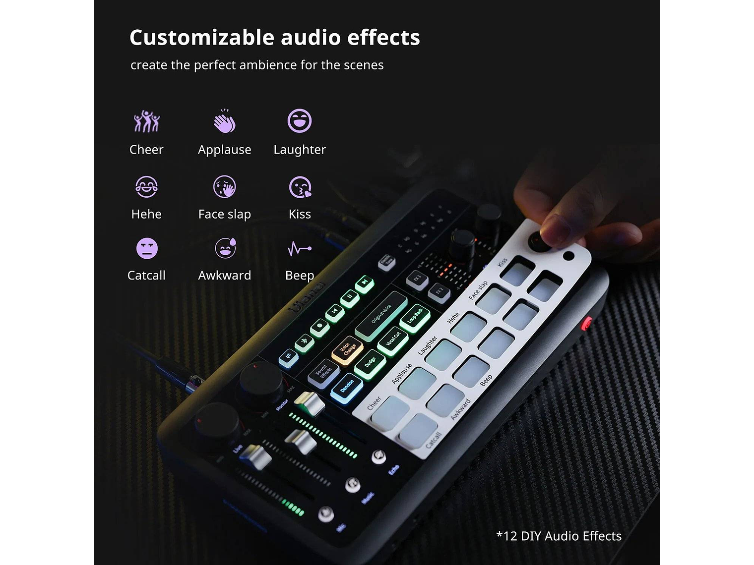 Ulanzi AX01 UCaster Live Tarjeta de Sonido Para Podcast y Streaming Con Batería Recargable 4