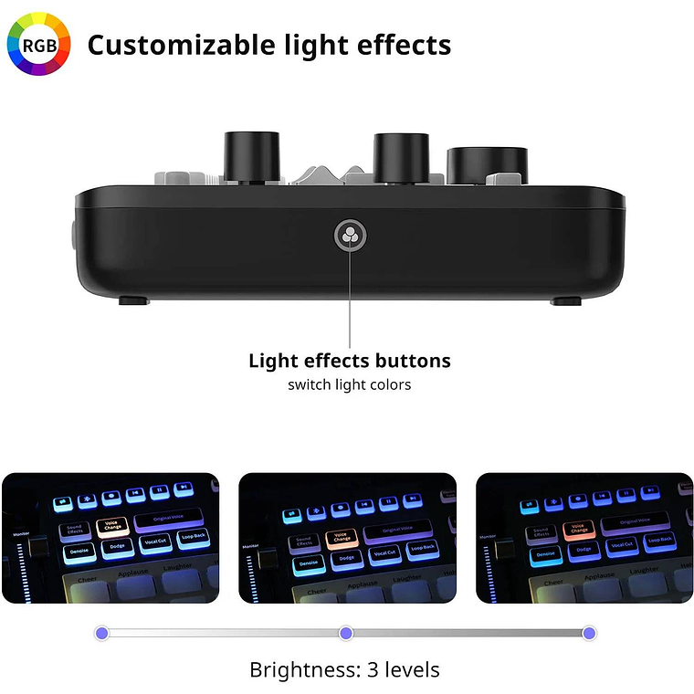 Ulanzi AX01 UCaster Live Tarjeta de Sonido Para Podcast y Streaming Con Batería Recargable 6