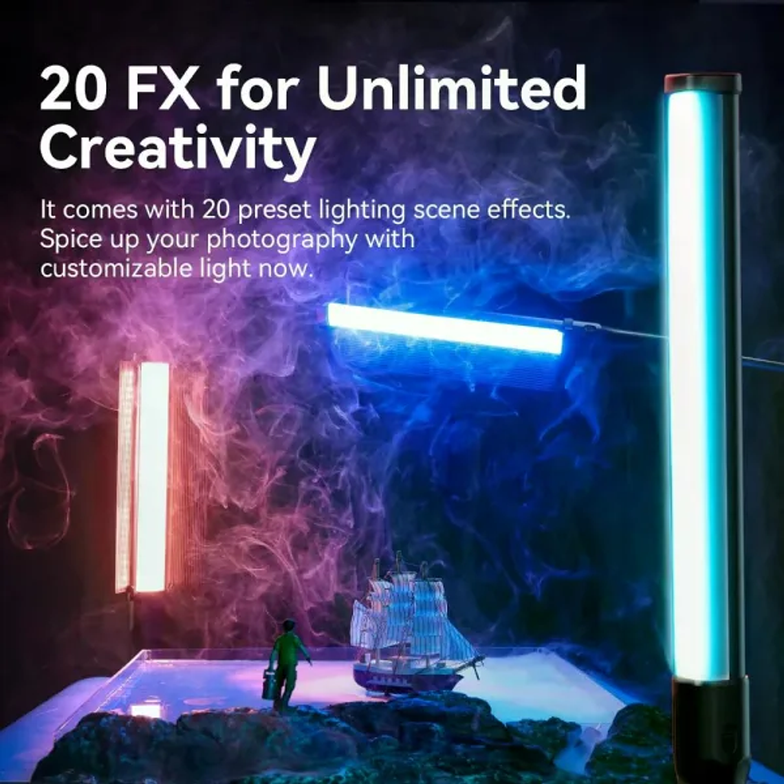 Ulanzi VL360 RGB Espada Led Con Aletas 6