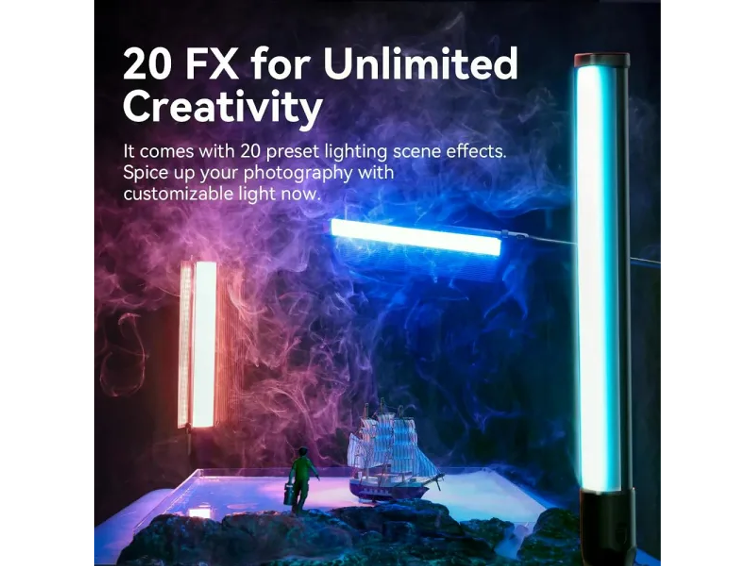 Ulanzi VL360 RGB Espada Led Con Aletas 6