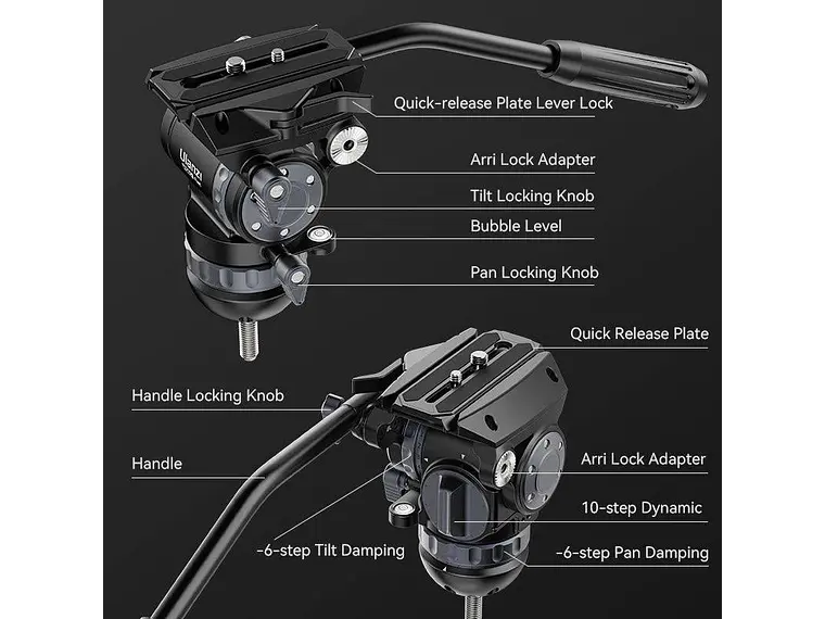 Ulanzi Video Fast de Fibra de Carbono Trípode Profesional Avanzado Para Video y Cine T046 6