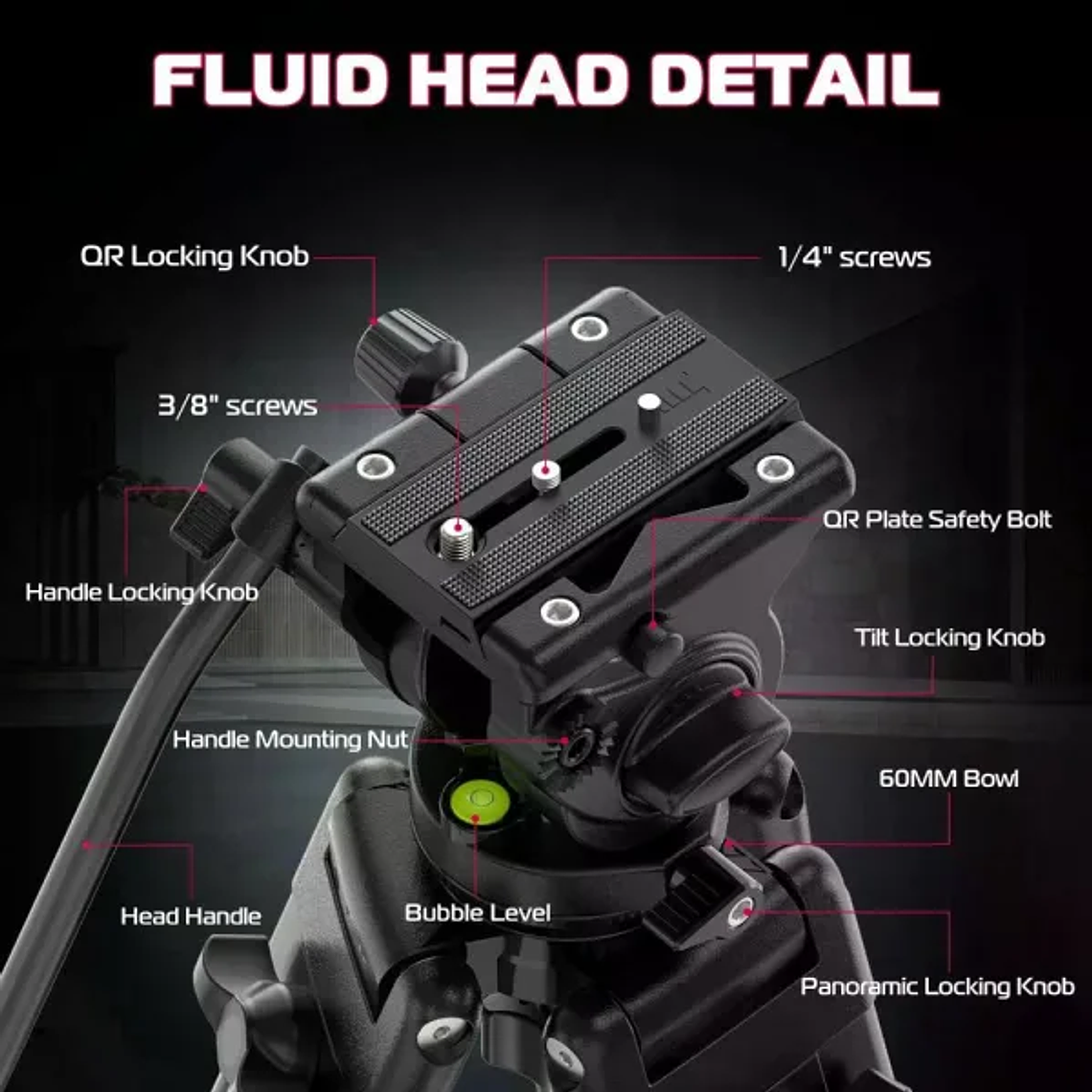 Ulanzi MT-81 Trípode de Video Con Equilibrio de Cabezal 3