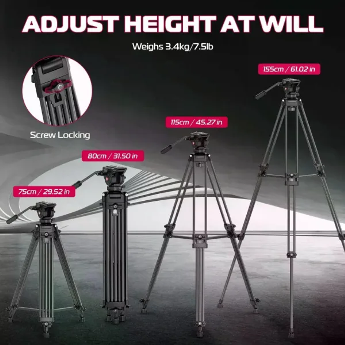 Ulanzi MT-81 Trípode de Video Con Equilibrio de Cabezal 5
