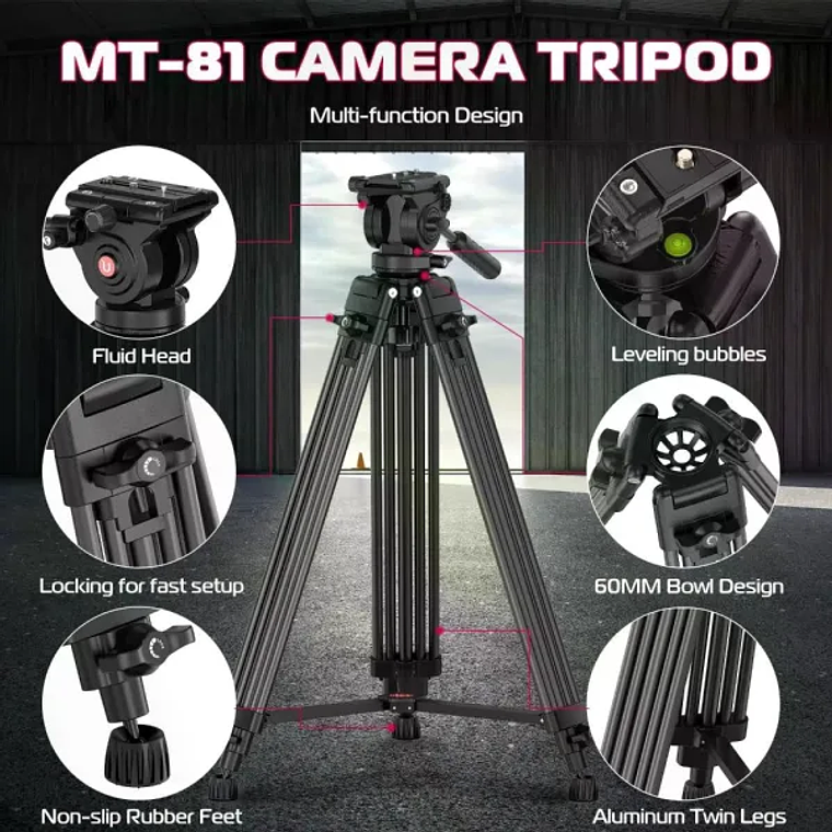 Ulanzi MT-81 Trípode de Video Con Equilibrio de Cabezal 7