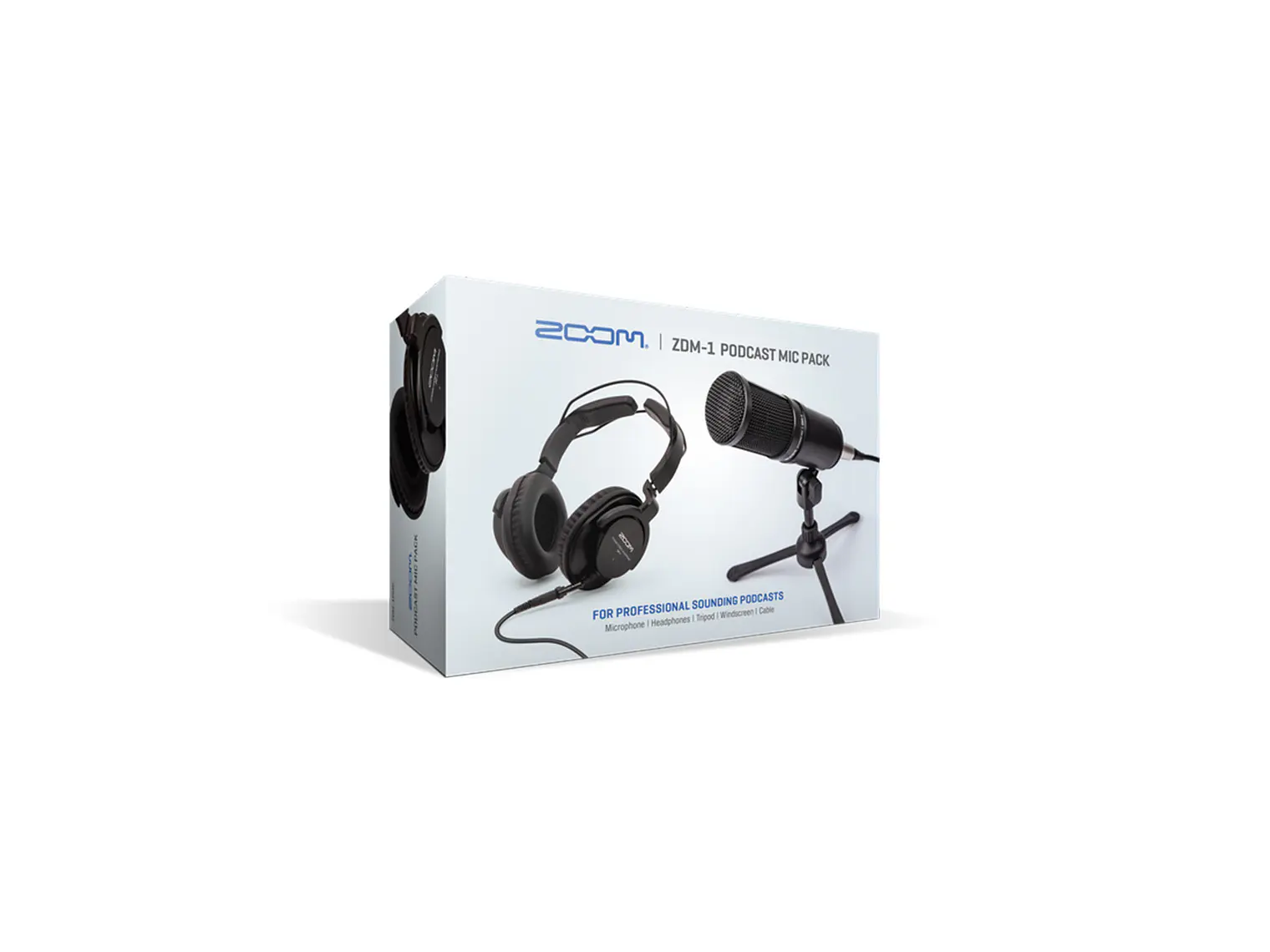 Zoom ZDM-1PMP Pack Podcast con Audífonos, Parabrisas, XLR y Soporte de Mesa 1