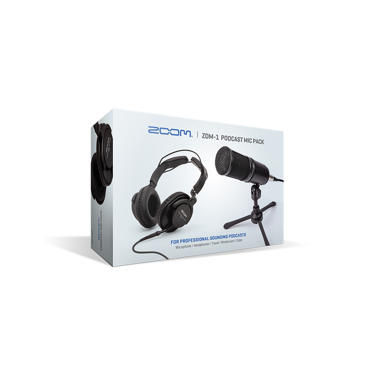 Zoom ZDM-1PMP Pack Podcast con Audífonos, Parabrisas, XLR y Soporte de Mesa 1