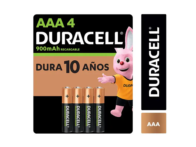 Duracell Pilas RECARGABLES 900MAH AAA X4 1