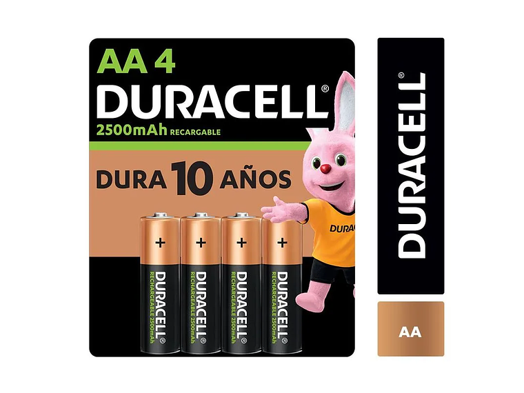 Duracell Pilas RECARGABLES 2500MAH AA X4 1