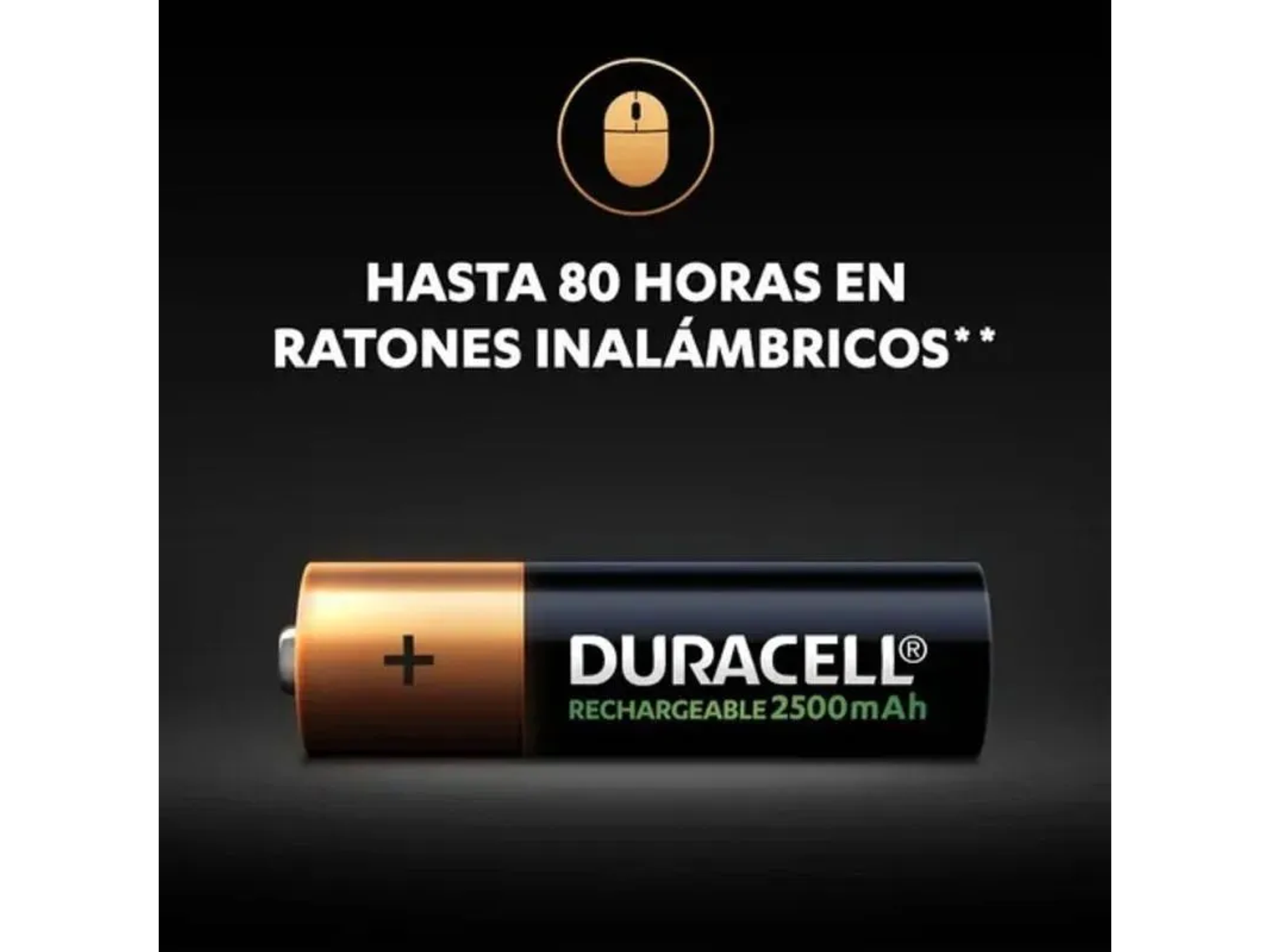 Duracell Pilas RECARGABLES 2500MAH AA X4 3