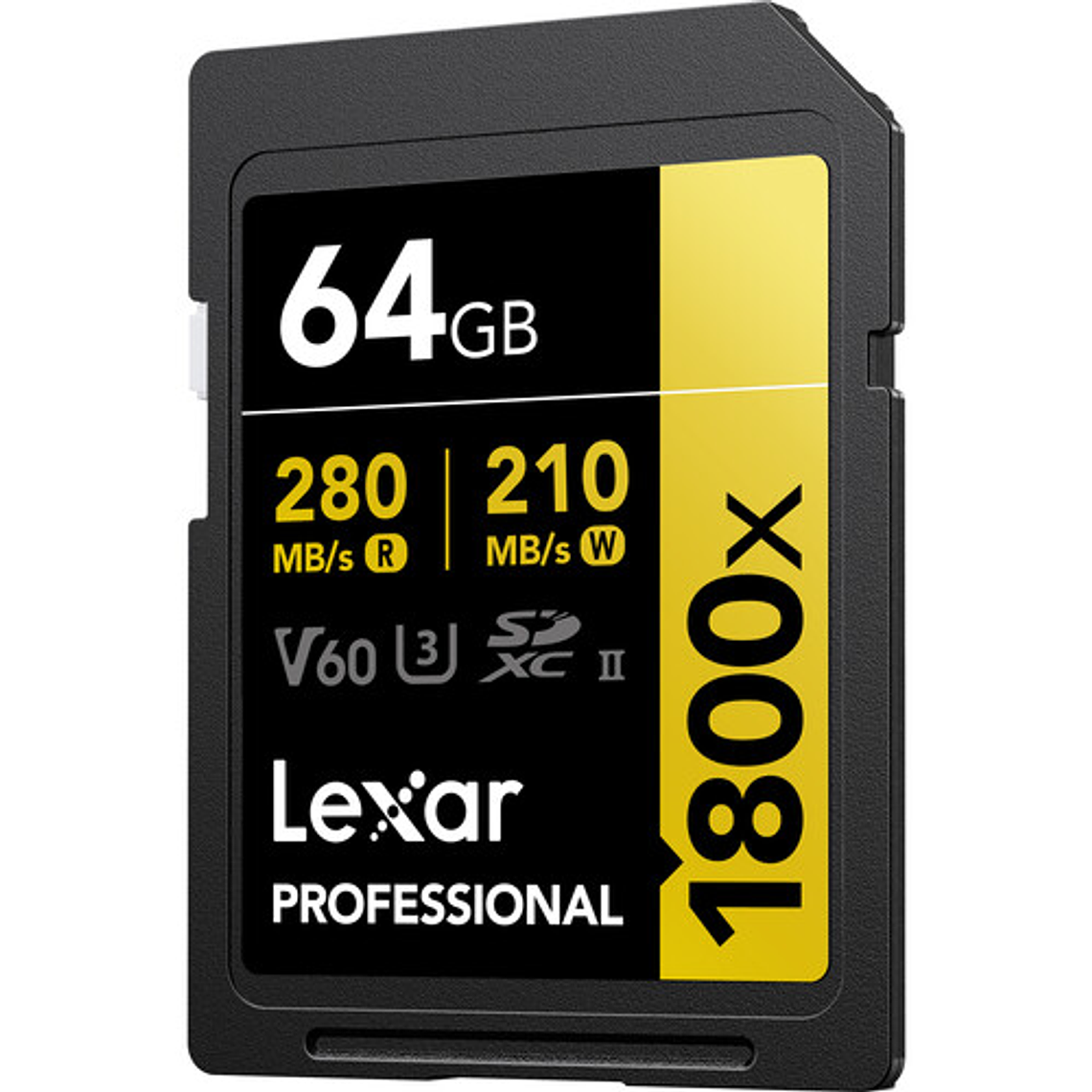 Tarjeta de memoria SDXC Lexar 64gb 1800x SDXC UHS-II 280/210 mb/s v60 gold 1