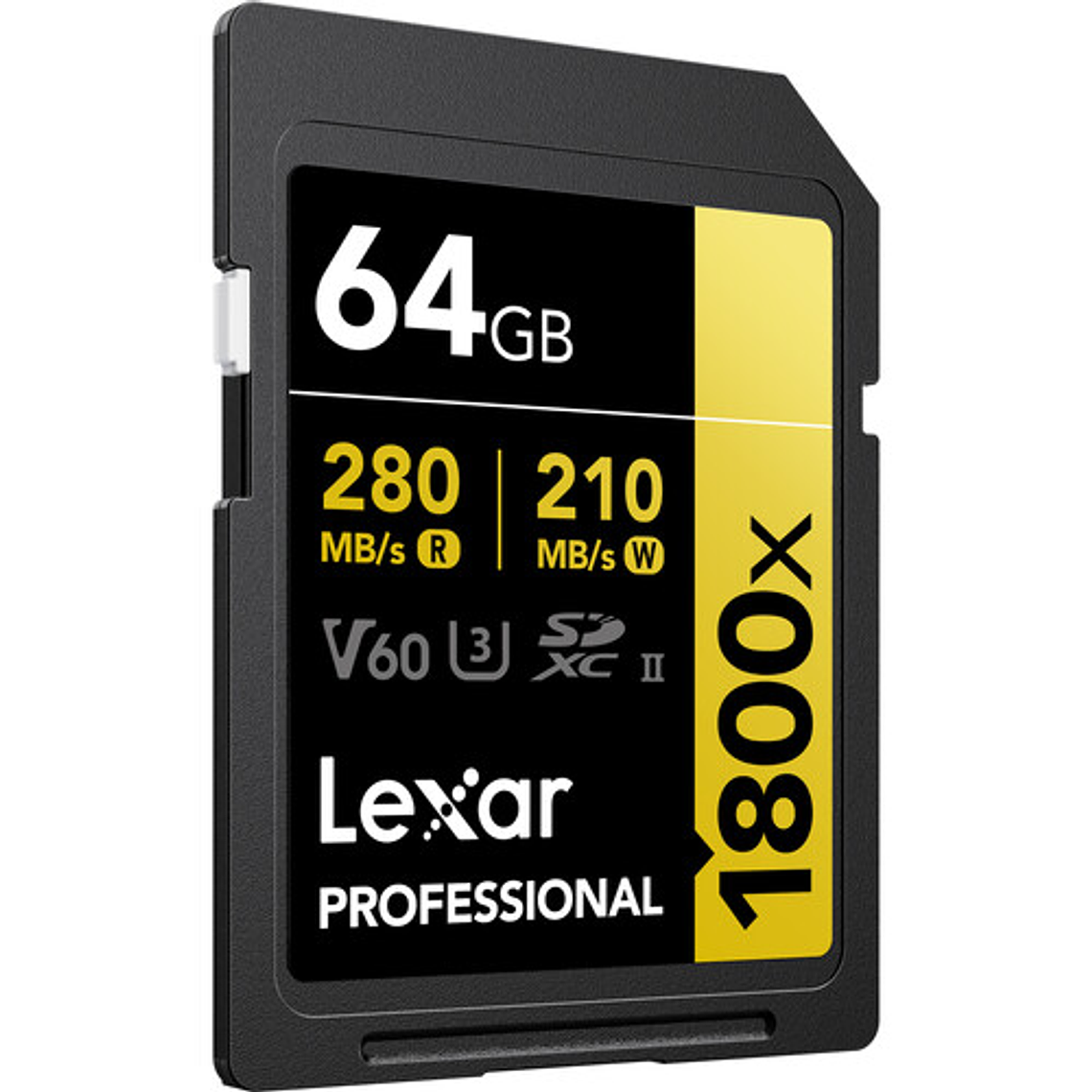 Tarjeta de memoria SDXC Lexar 64gb 1800x SDXC UHS-II 280/210 mb/s v60 gold 2