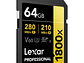 Tarjeta de memoria SDXC Lexar 64gb 1800x SDXC UHS-II 280/210 mb/s v60 gold - Miniatura 2