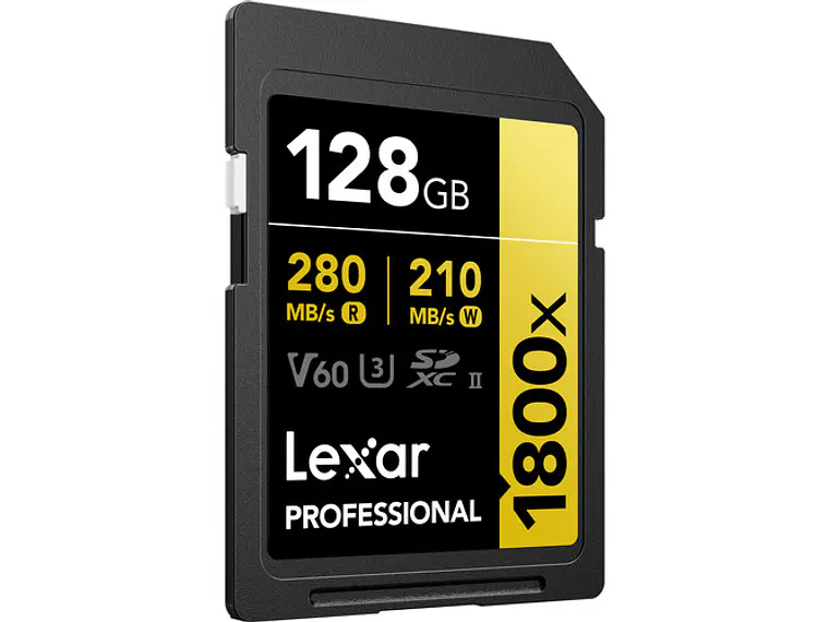 Tarjeta Memoria Lexar 128GB 1800X SDXC UHS-II 280/210MB/s V60 4K GOLD 2