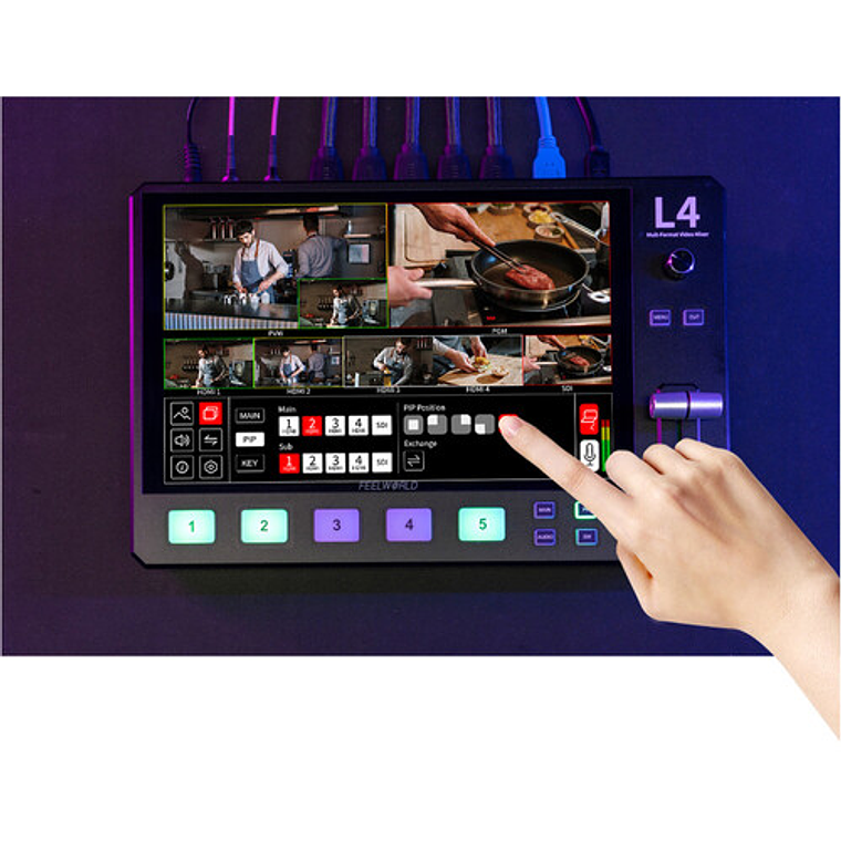 FeelWorld Switcher L4 HDMI LCD de 10,1