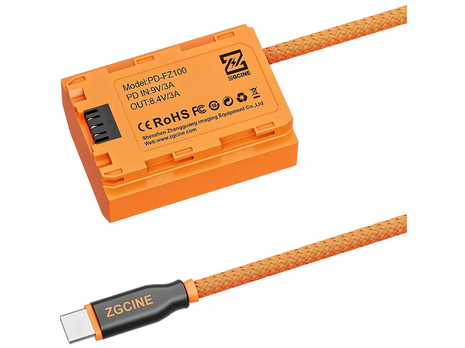 ZGCINE Dummy Battery USB-C PD NP-FZ100 - 60cm 3