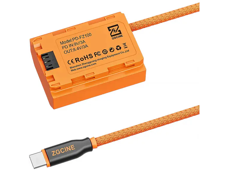 ZGCINE Dummy Battery USB-C PD NP-FZ100 - 60cm 3