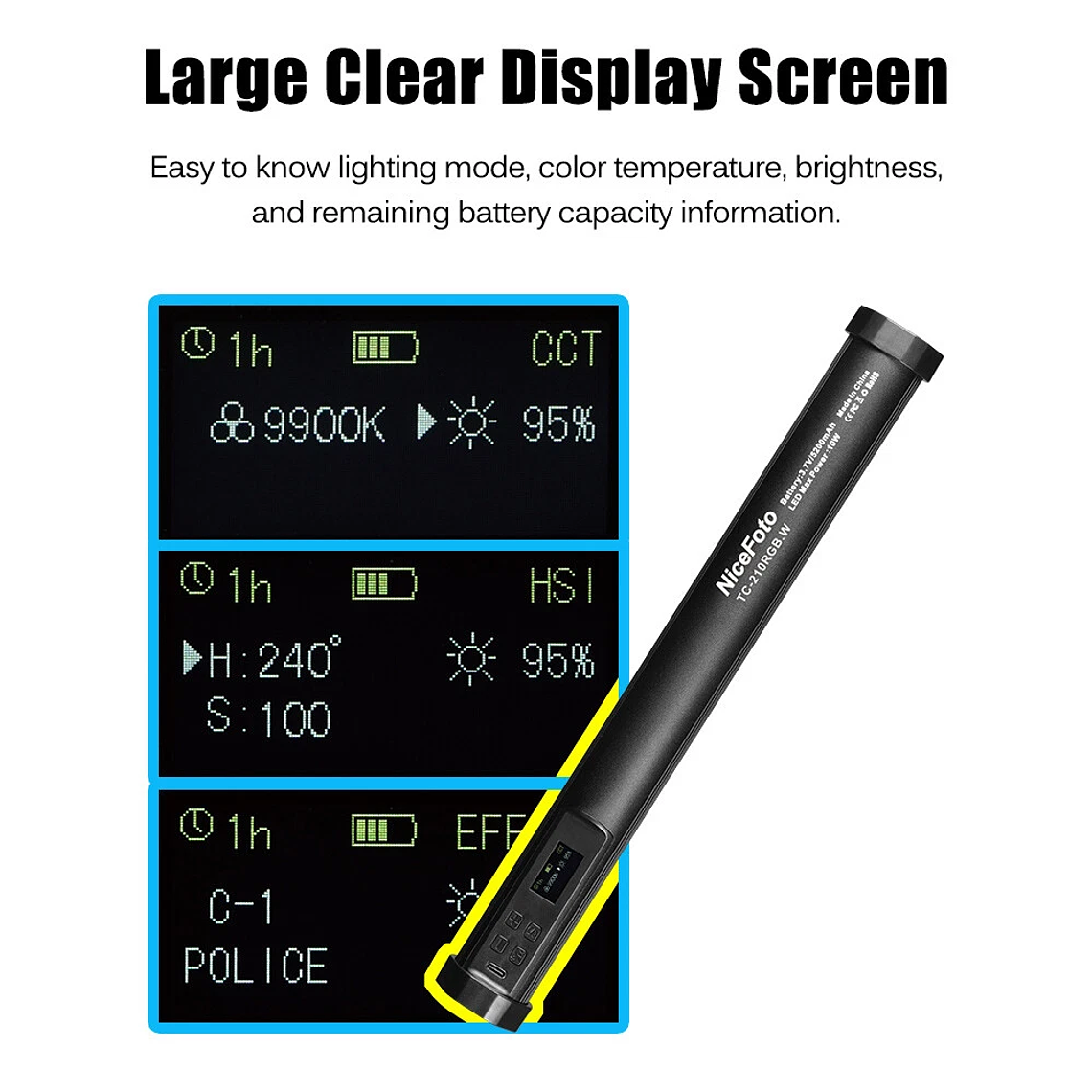 Nicefoto TC-210RGB 1.10W 2500-9900K 8