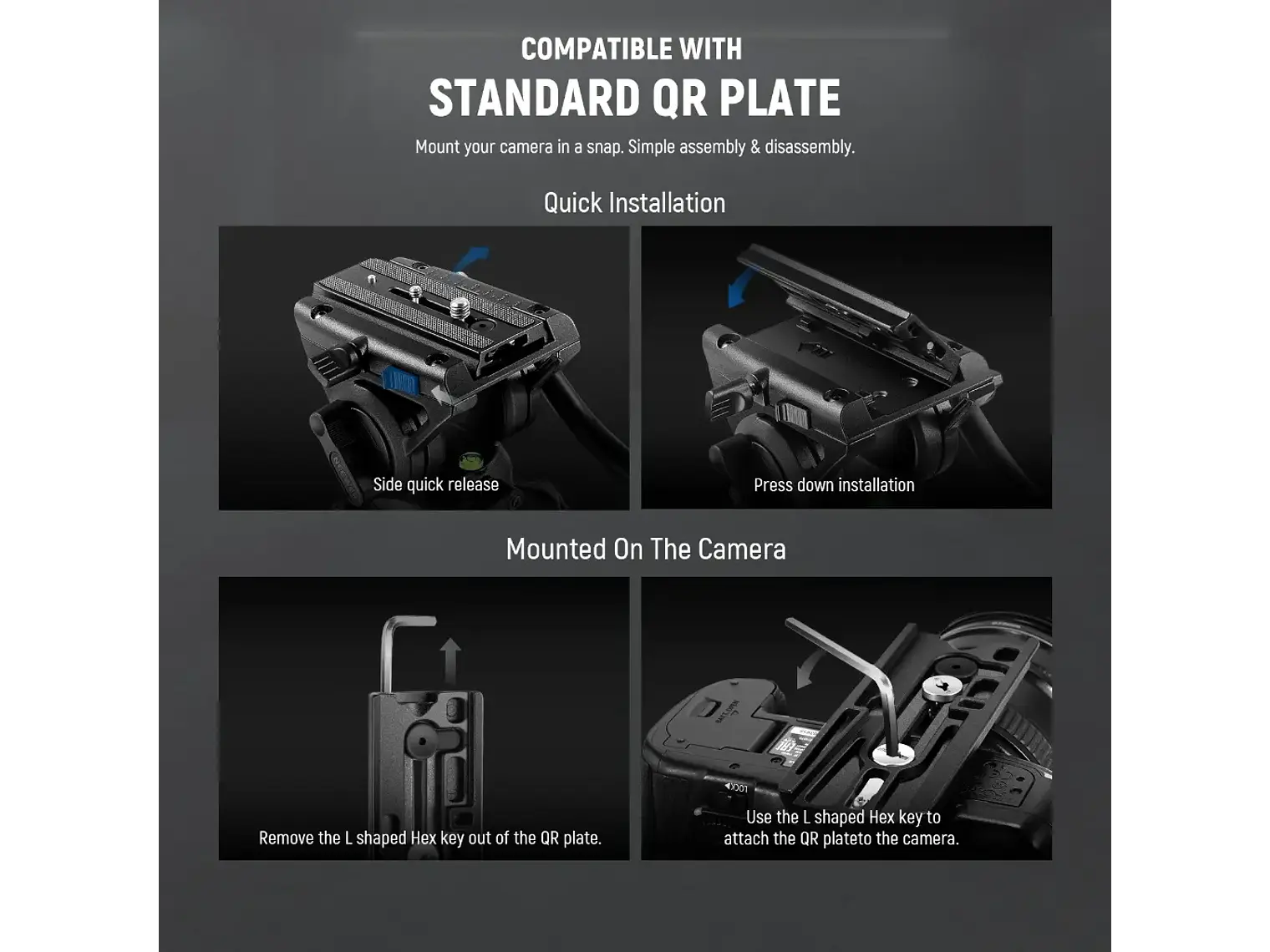 Neewer Manopie GM76 Profesional 179cm con Cabezal Fluido 4