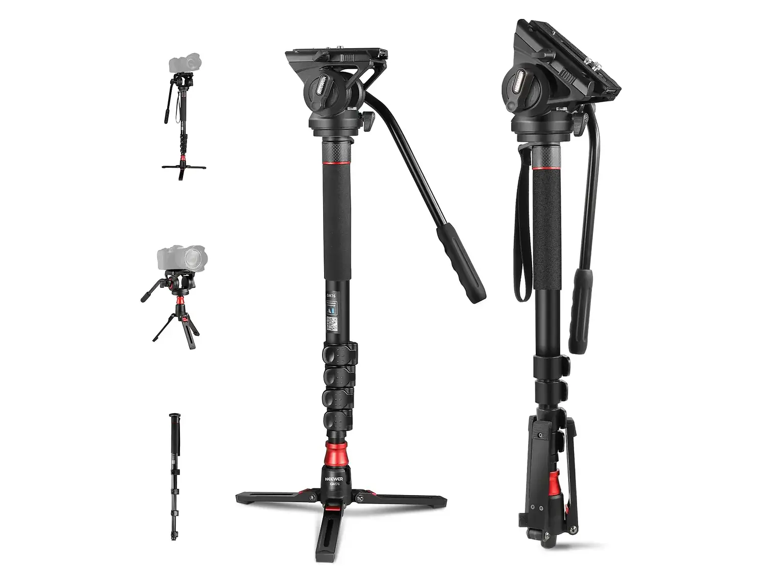 Neewer Manopie GM76 Profesional 179cm con Cabezal Fluido 1