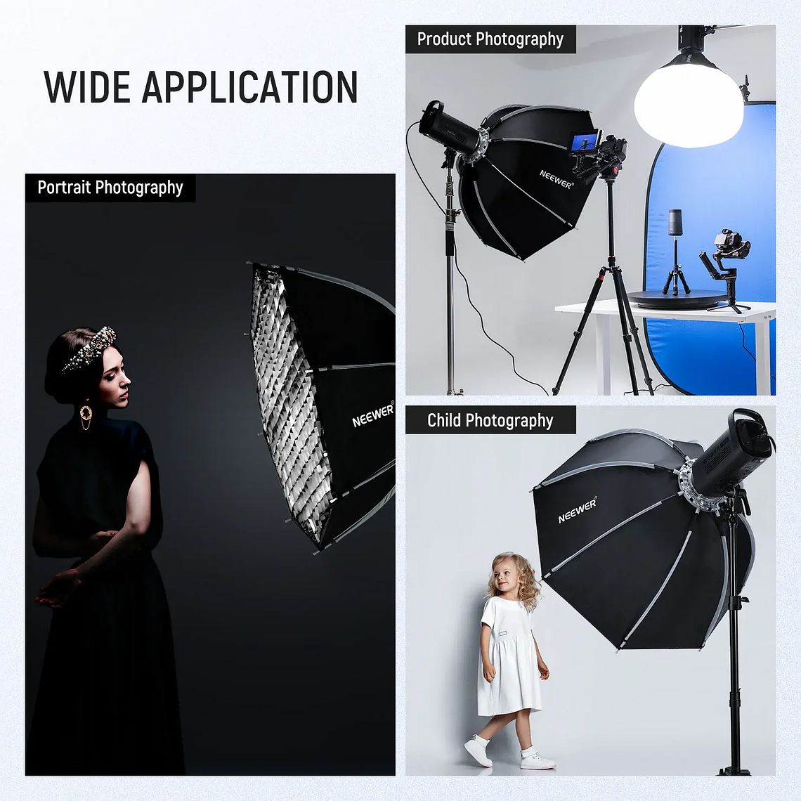 Neewer Softbox Octagonal de 45 cm con Montura Bowens 3