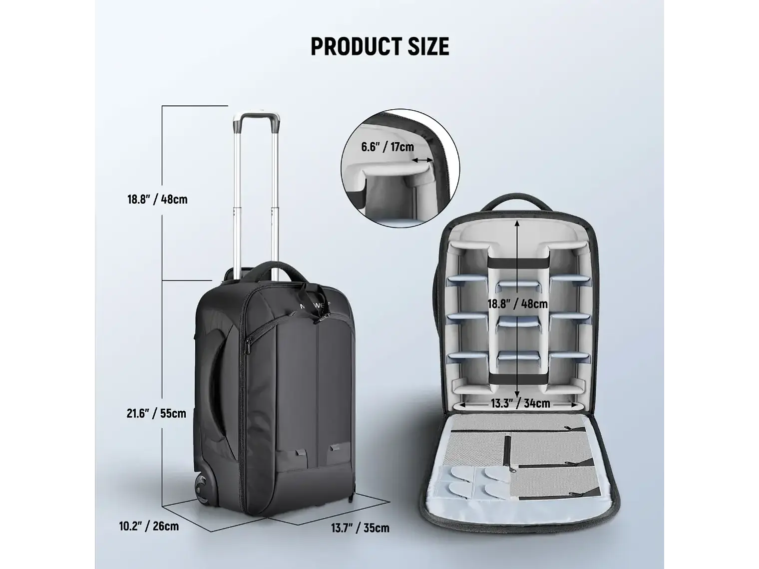 Neewer Mochila Trolley Convertible 2 en 1 2