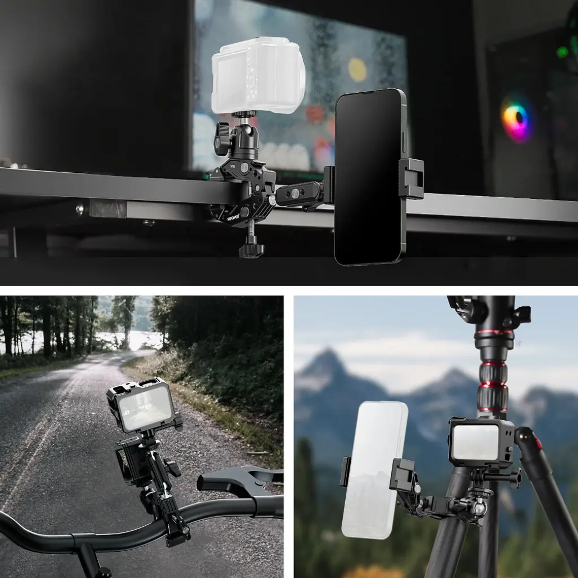 Neewer Brazo Magico doble con Super Clamp y Cabezal Bola 5