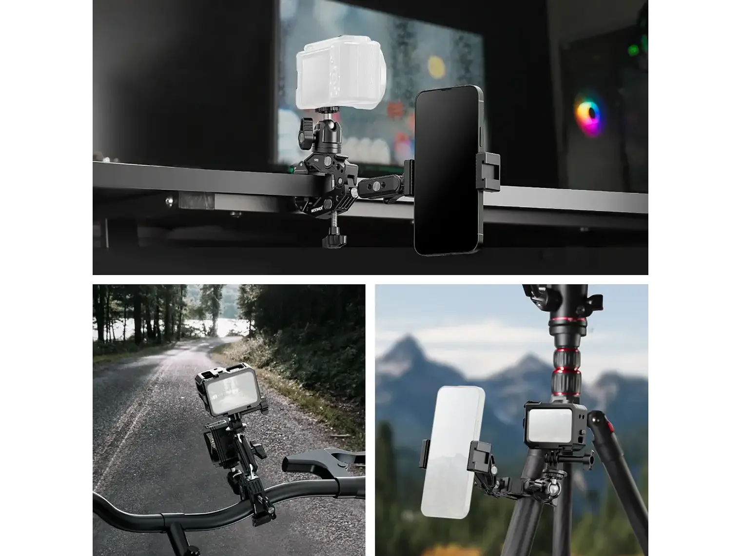 Neewer Brazo Magico doble con Super Clamp y Cabezal Bola 5