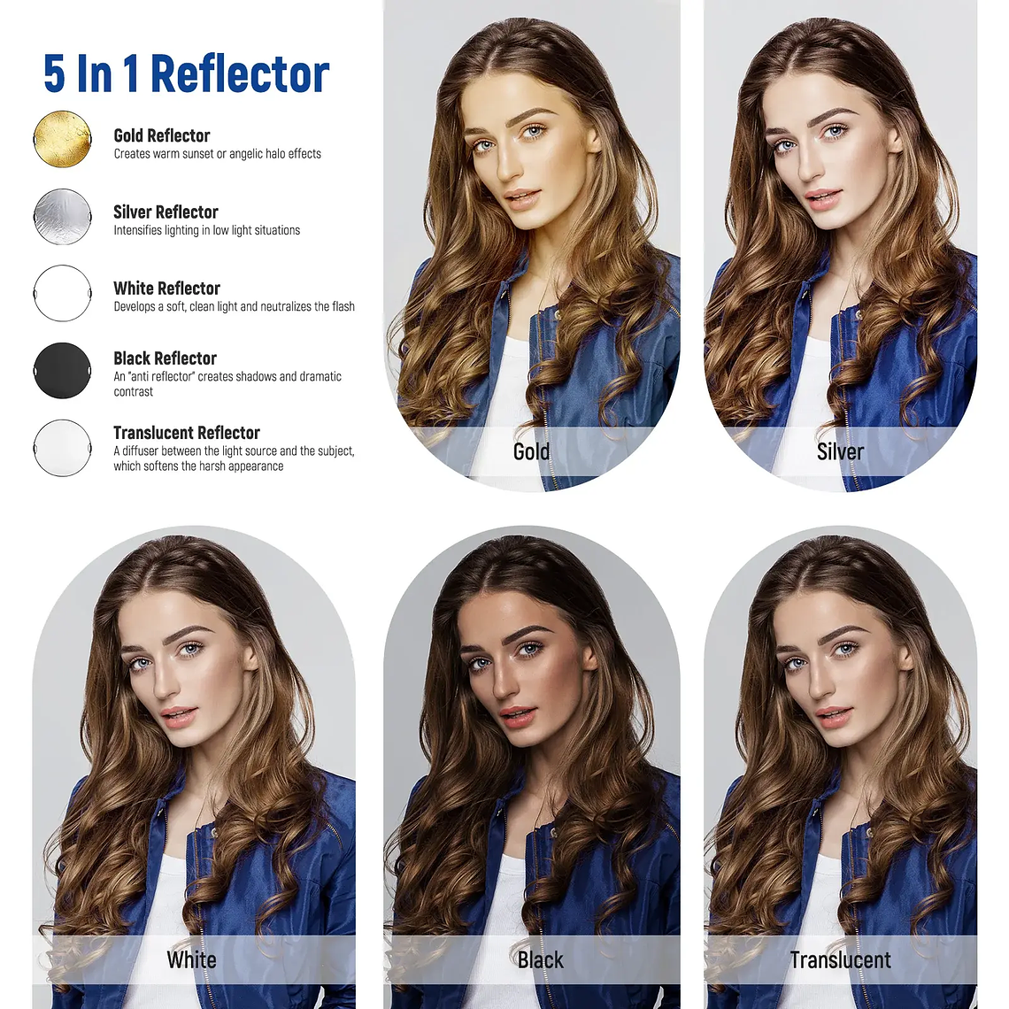 Neewer Reflector RF-110II 110cm con Abrazadera y Empunadura 2