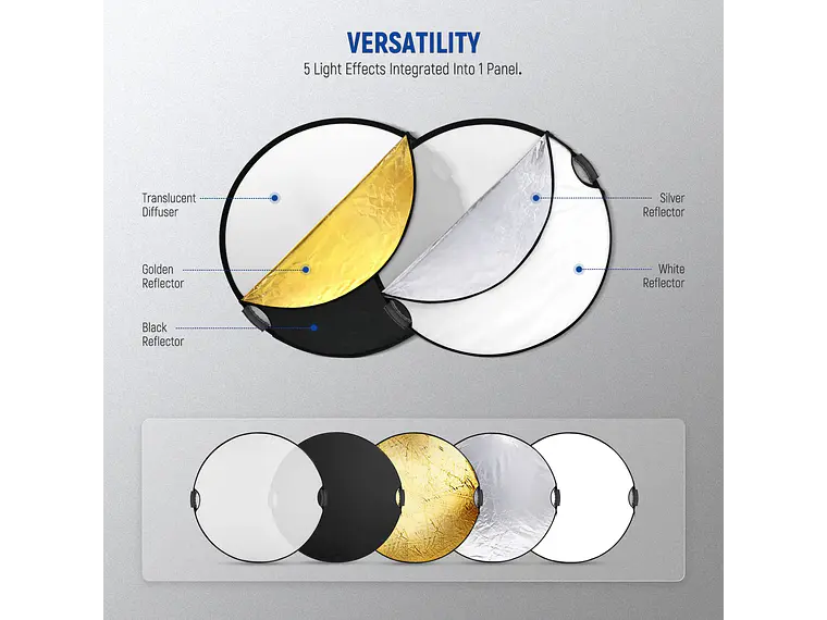 Neewer Reflector RF-110II 110cm con Abrazadera y Empunadura 6