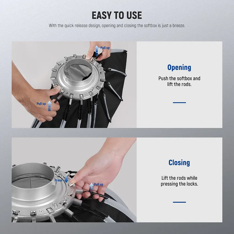 Neewer Softbox Parabolico de 85cm con Grip y Montura Bowens 5