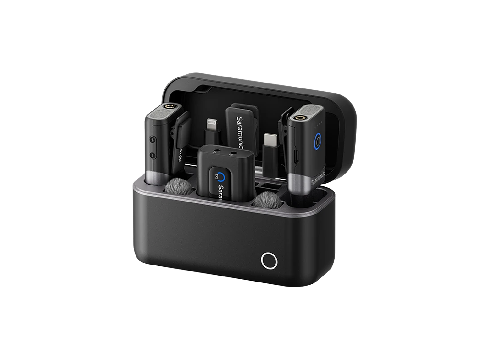 Saramonic Micrófono lavalier inalámbrico, 2 TX, 1 RX, case de carga. 1