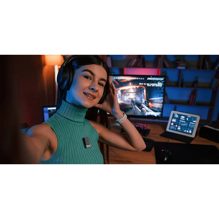 Saramonic Micrófono lavalier inalámbrico, 2 TX, 1 RX, case de carga. 9