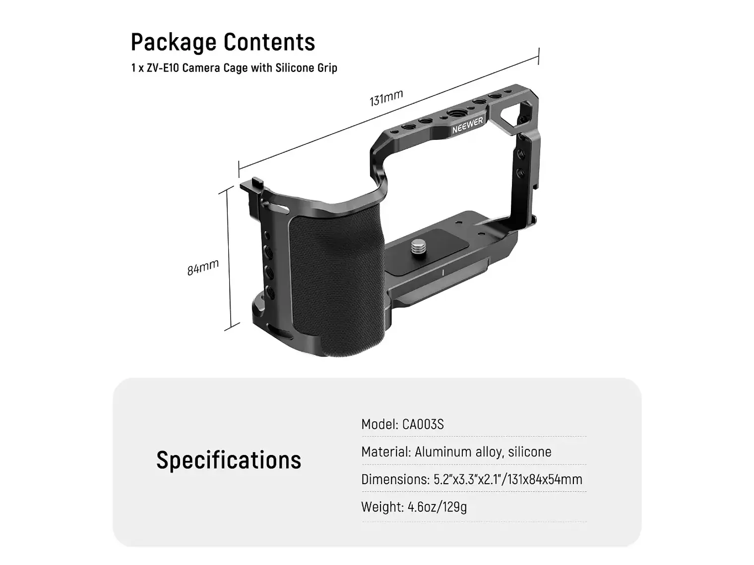 Jaula Neewer CA003S para Sony ZV-E10 con Empunadura 8