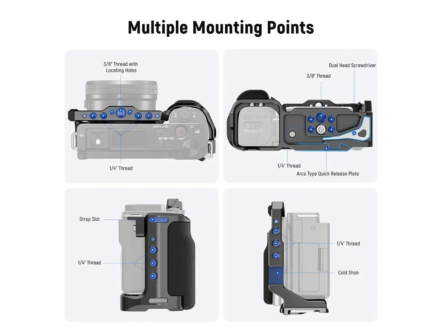 Jaula Neewer CA003S para Sony ZV-E10 con Empunadura 5