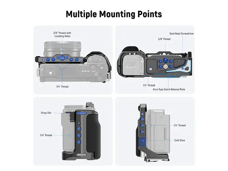 Jaula Neewer CA003S para Sony ZV-E10 con Empunadura 5