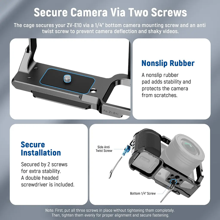 Jaula Neewer CA003S para Sony ZV-E10 con Empunadura 7