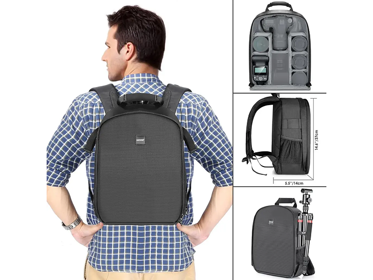 Mochila para camara NEEWER con interior naranja 2