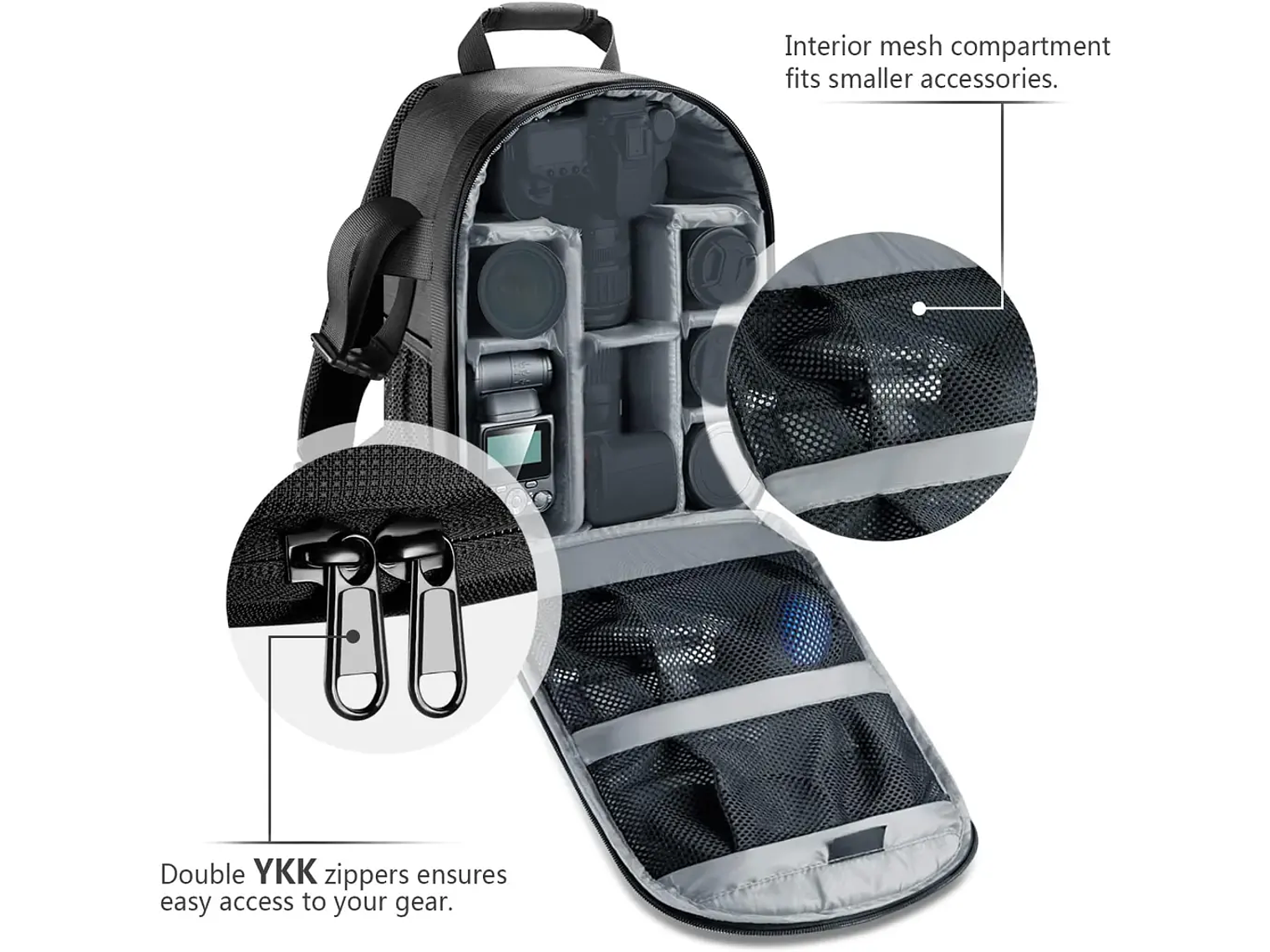 Mochila para camara NEEWER con interior naranja 3