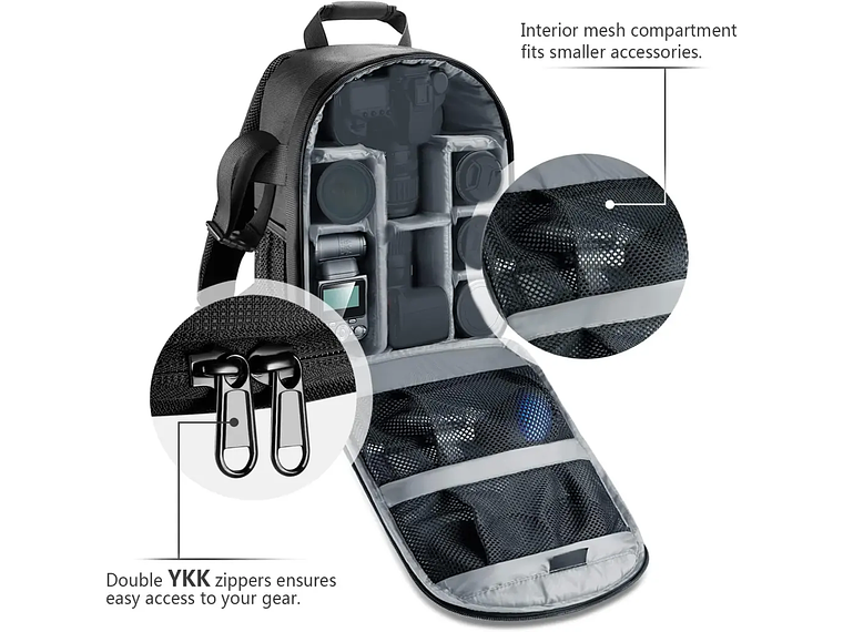 Mochila para camara NEEWER con interior naranja 3