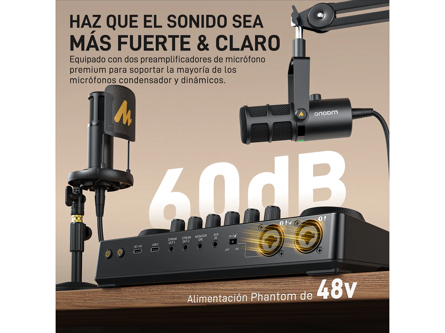 Maono Interface de Audio USB AME2 II - 2 Canales XLR 4