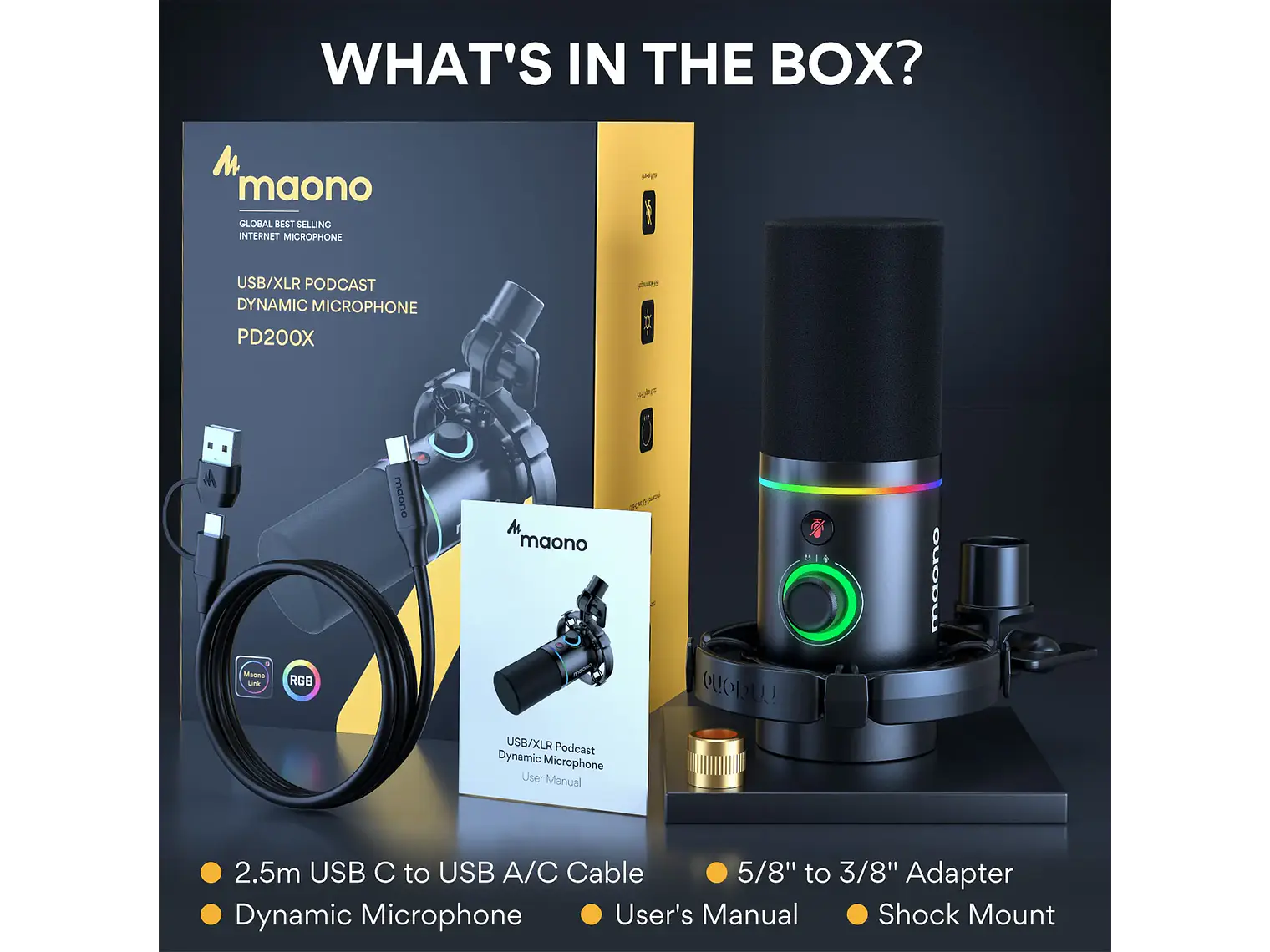 Maono Microfono Dinamico PD200X XLR USB 4