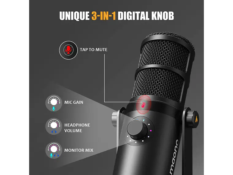 Maono Microfono Dinamico Profesional PD400X XLR USB para PODCASTERS 2