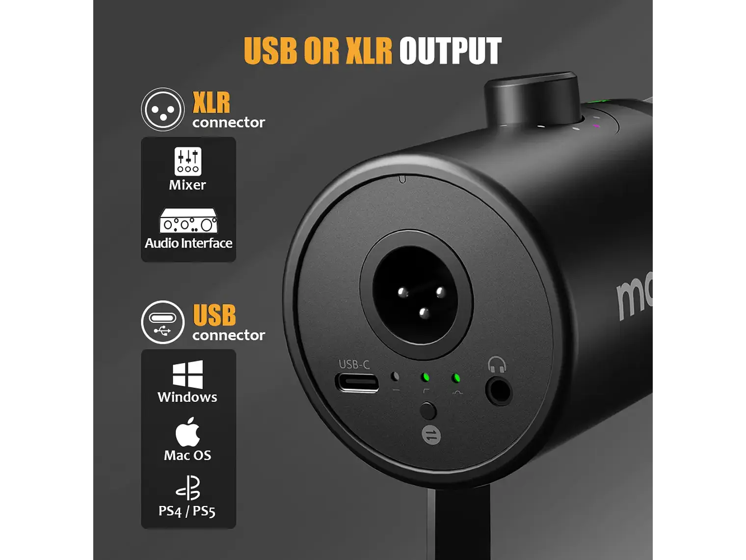 Maono Microfono Dinamico Profesional PD400X XLR USB para PODCASTERS 3